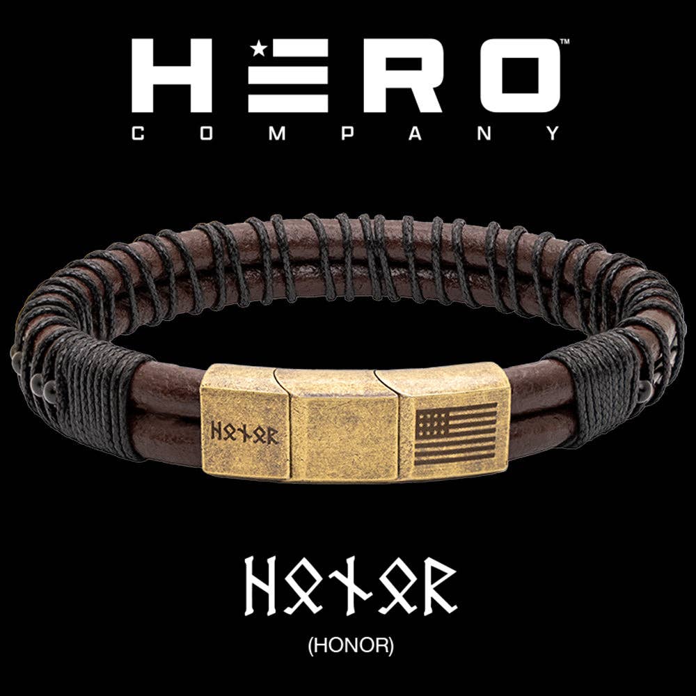 The Hero Company - Viking 'Attack, Never Yield' Morse Code Leather